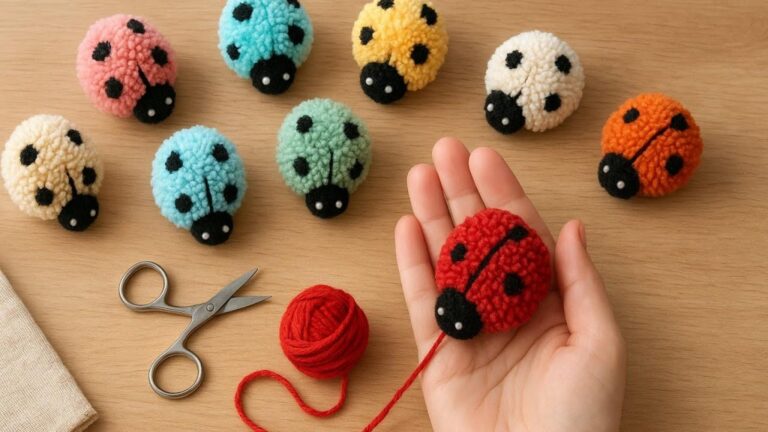 This simple idea turns scrap yarn into charming ladybug decor for your home…