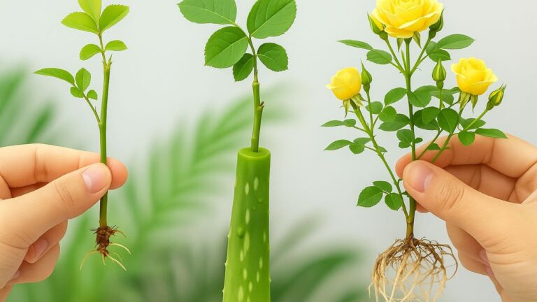 Grow 999 Roots Overnight: Place Rose Cuttings in Aloe Vera for Stunning Results!
