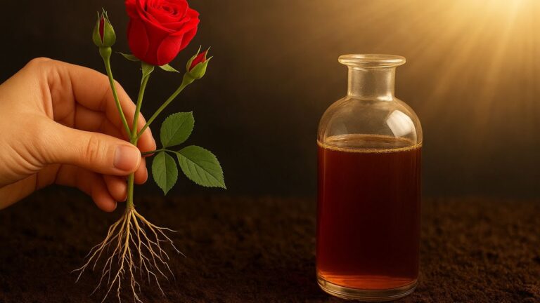 Grow 7 Stunning Rose Roots Overnight in This Simple Brown Liquid Method!