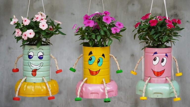 Transform Milk Cans into a Whimsical Flower Garden with Smiley Faces